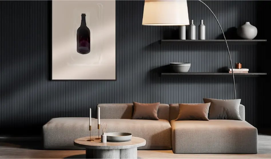 Ambiente Ripado Gris Grafito