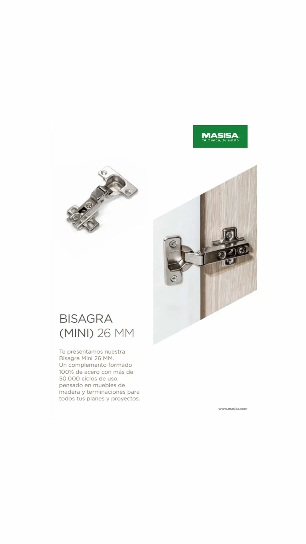 Bisagra mini 26 mm