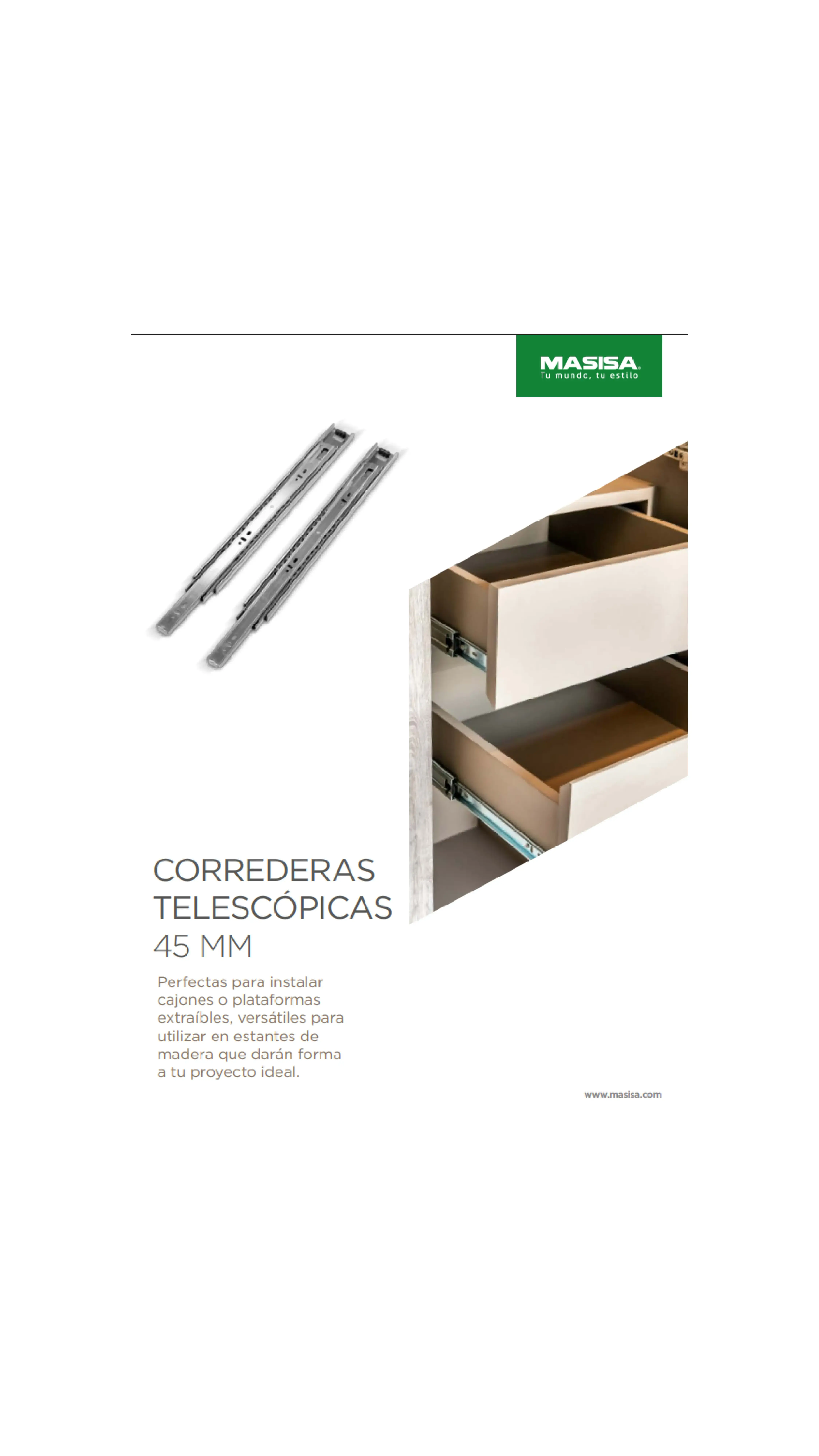 Corredera Telescópica 45 mm