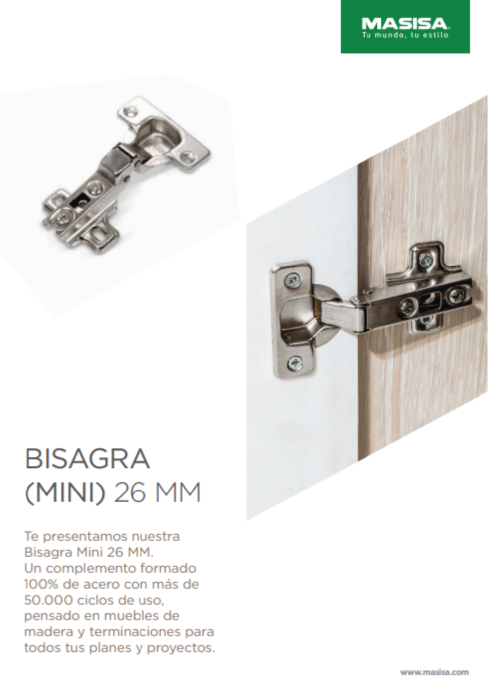 Bisagra mini 26 mm