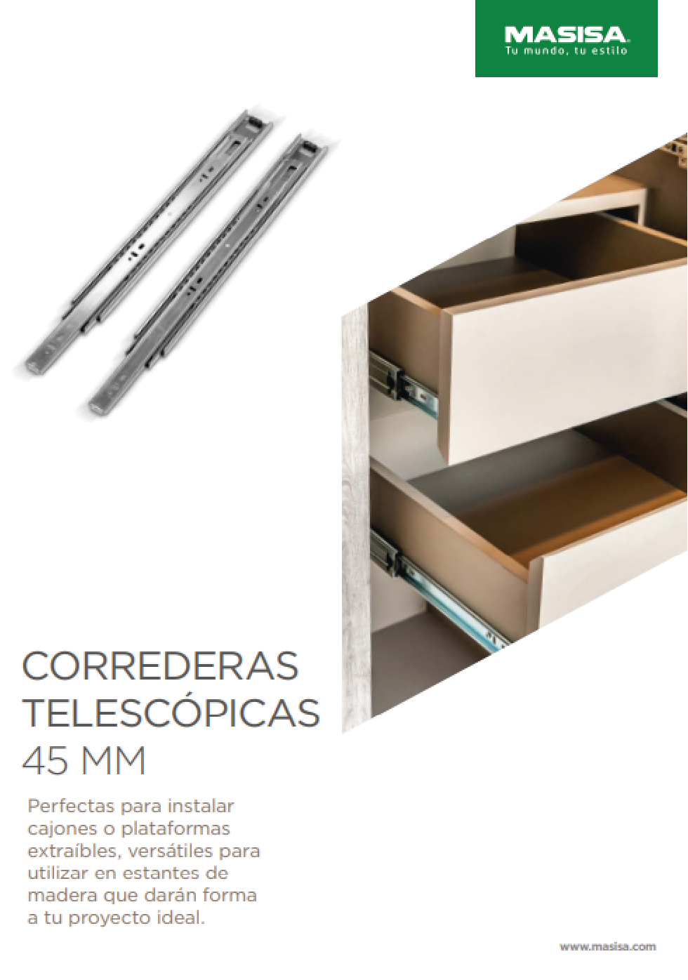 Corredera Telescópica 45 mm