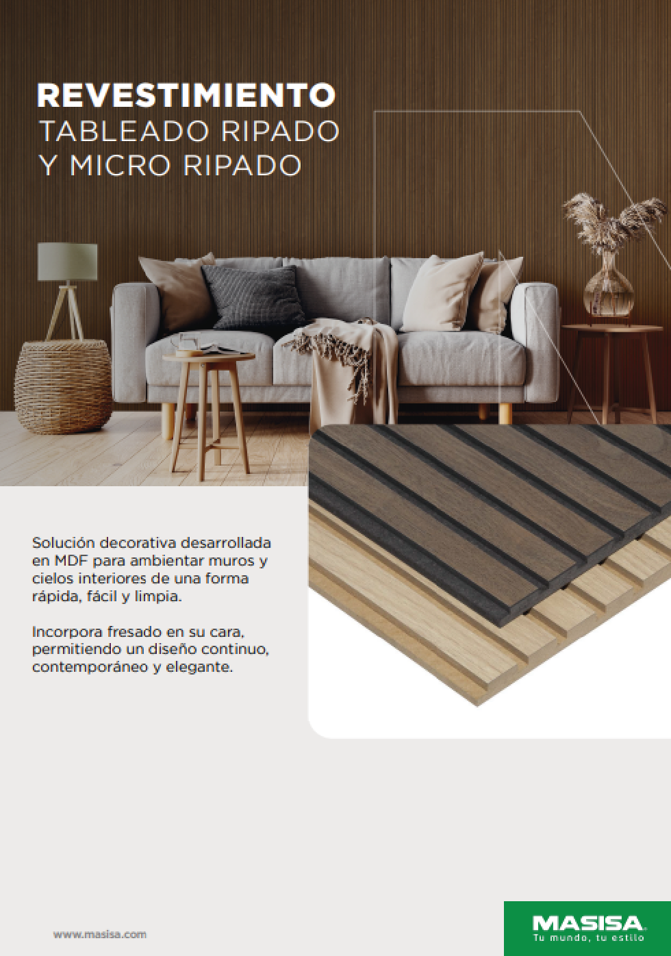 Revestimientos Ripados y Micro Ripados Melaminizados