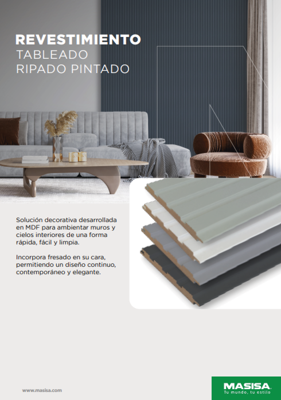 Revestimiento Ripado Pintado