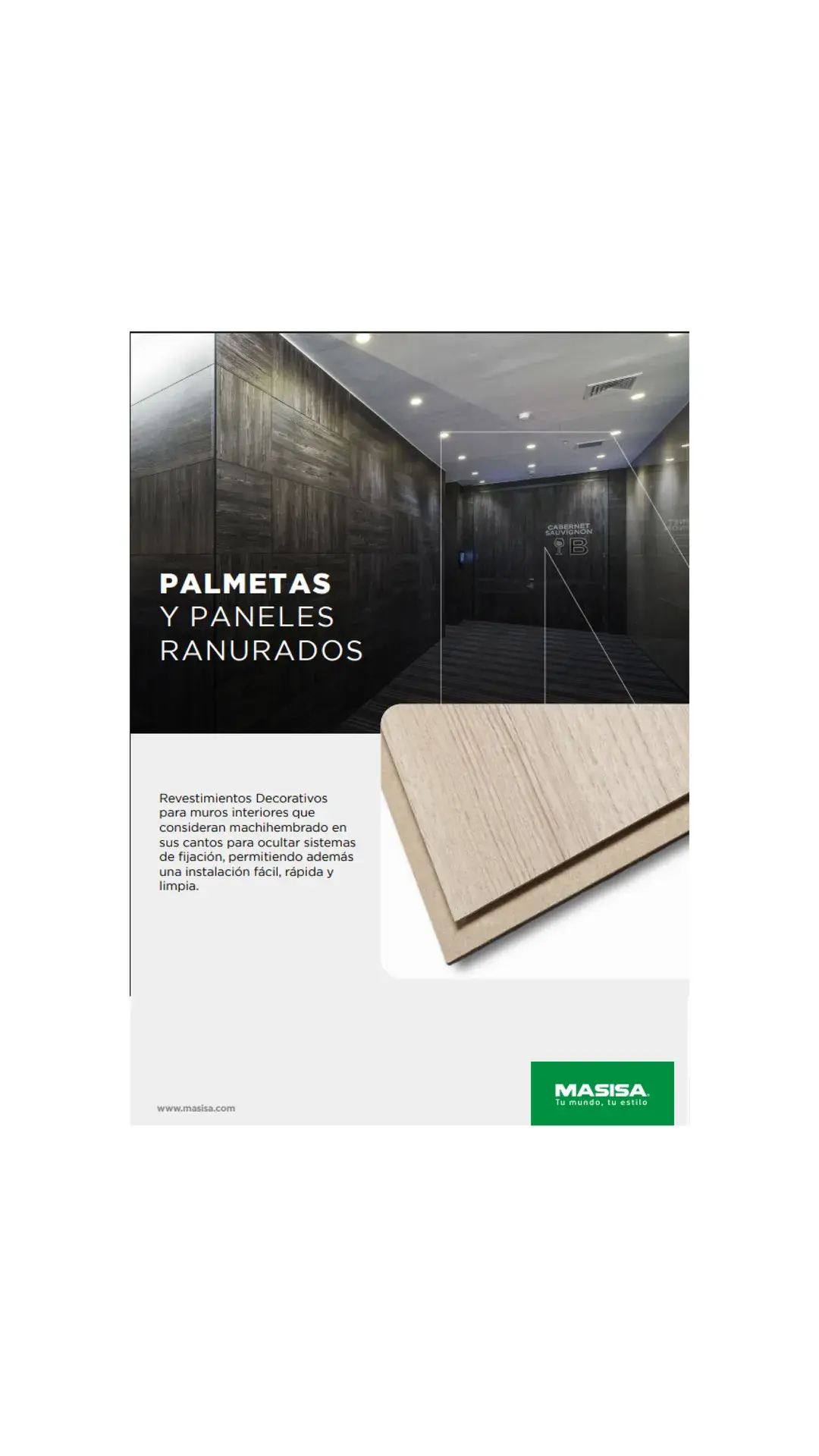 Revestimientos Palmetas y Paneles Ranurados